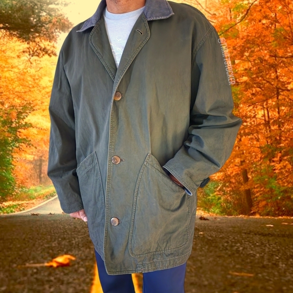 Y2K Jos A Bank olive drab chore coat